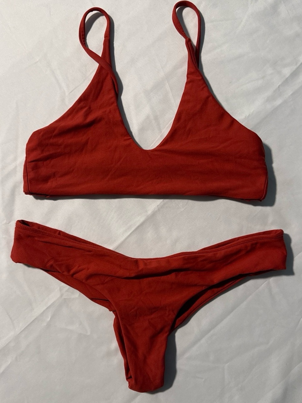 Midori Rust Red V-Neck Bikini Two-Piece Swim Set